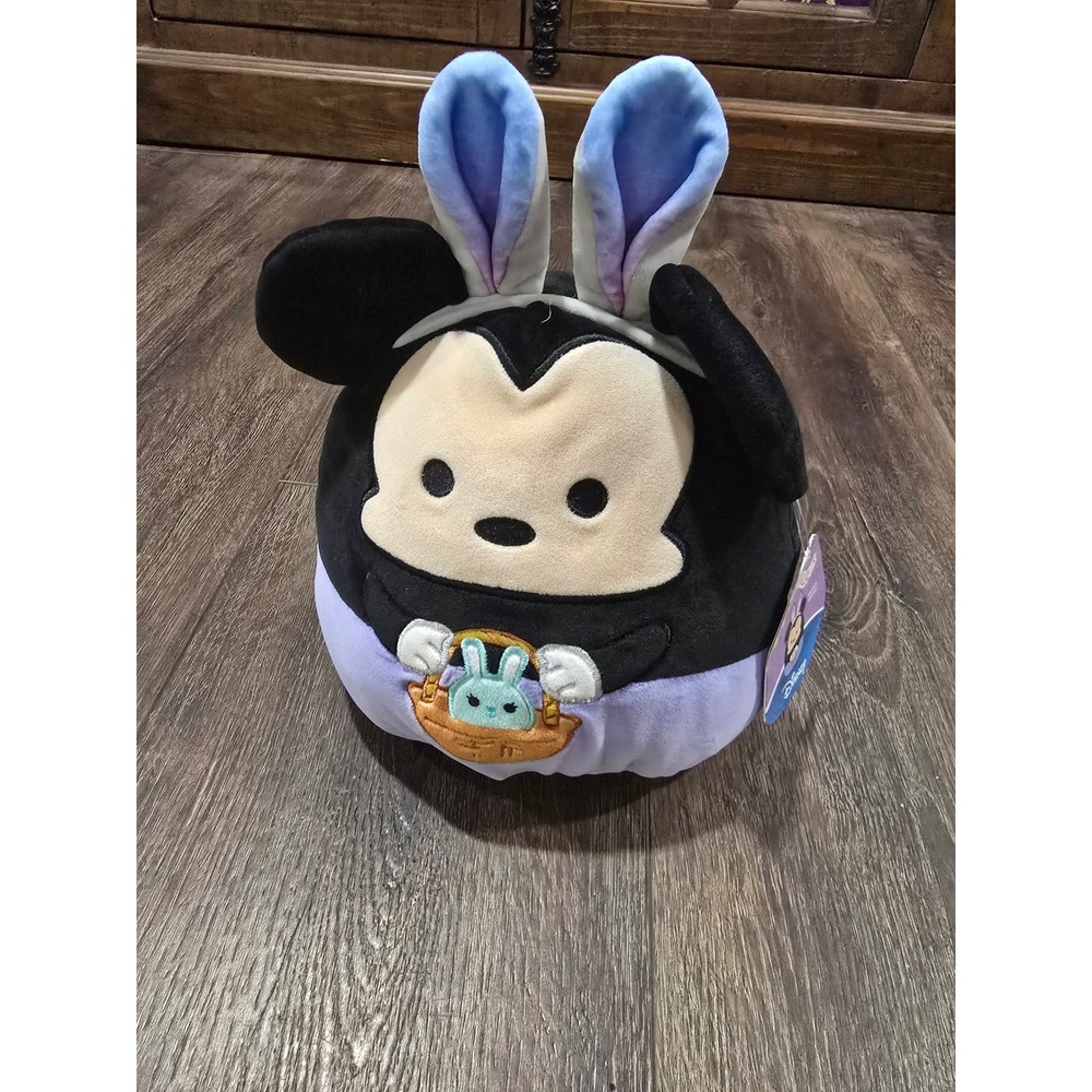 Disney Squishmallows Mickey Mouse Easter Bunny Ears 8 Inch Plush Kellytoy NWT